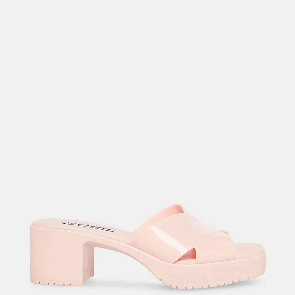 Steve Madden Pink Jelly Platform Slide Sandals